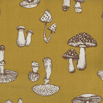 Mushrooms - Cotton Linen Mix - Made in Japan - NC 38153 - Colour 1A Mustard.