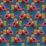 Overdressed by Anna Maria Textiles AMT151-47L Pouring Poppies Paint.