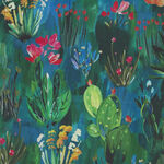 "Painted Cactus Garden" by Timeless Treasures Fabrics West-CD3858 Green.