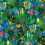 Painted Cactus Garden by Timeless Treasures West-CD3585. Color Green.