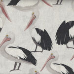 Pelicans by Robyn Hammond for Devonstone Cotton-Linen Mix DV3801 Pelican.