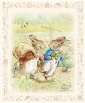 Peter Rabbit and Benjamin Bunny Panel 35.5" x 43.5" PD17255 .