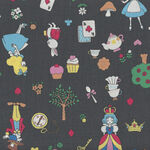 Saori Oguchi Presented by Kei Fabric Made In Japan 003C-2 Grey. Alice In Wonder