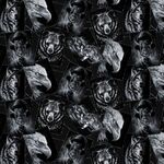 Strokes Of The Wild-Animal Postcards for Camelot Fabrics 55230703-02 Black.