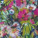 Sunset Meadow by Artwerx for Clothworks Digital Blooms Y4596-30 Dark Blue.