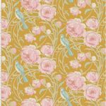 TILDA Songbird Cotton Fabric Cora Mustard 100657.