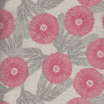 Tyrolean Daisies for Sevenberry Fabrics Cotton Linen Blend 850582 Color 3 Pink.