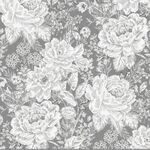 Charlotte By P&B Vintage Floral Wide Back 108" PB6408S. Grey.