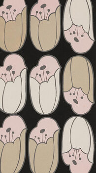 A Ghastlie Bulb By Alexander Henry Fabrics 8792 AR CaramelPinkBlackCream
