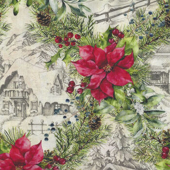 A Poinsettia Christmas By Jason Yenter For In The Beginning Fabrics 3APW 1