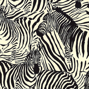 Alexander Henry Fabrics Africa 8798 Colour BR Zendaya BlackCream Zebras 