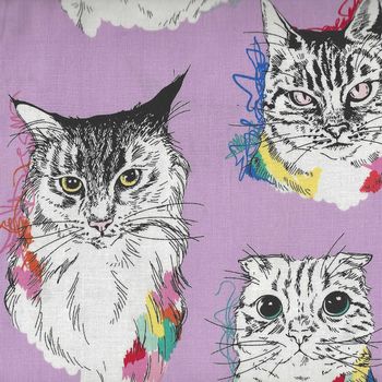 Alexander Henry Meow Wow Wow Fabric 8452A Lavender