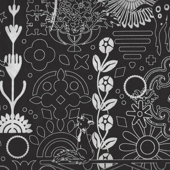 Alison Glass for Andover Fabrics Presents Cameo Pattern 1319 Col K Black 
