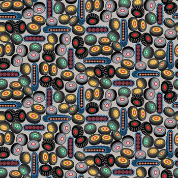 Another Brick In The Wall by Blue Fish Designs Blank Textiles BQ3698 099 Black Tyres