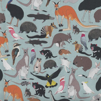 Australian Animals by Red Parka for Devonstone Fabrics DV6281 Blue