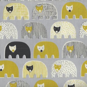 Bears Speciality Japanese Cotton Fabric 10211210 Colour 3A Grey