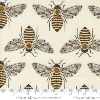 Bee Garden by Gingiber for MODA Fabrics M48411 11M White