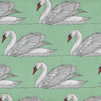 Birds Of A  Feather by Rachel Hauer for Free Spirit PWRH053 Swan Lake Oasis 
