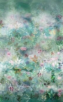 Blush Garden A Hoffman Spectrum Print W5494 D7 Dusty Blue