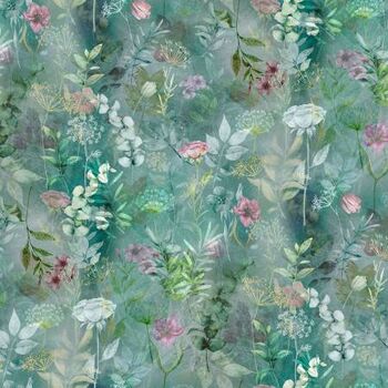 Blush Garden A Hoffman Spectrum Print W5494 D7 Dusty Blue