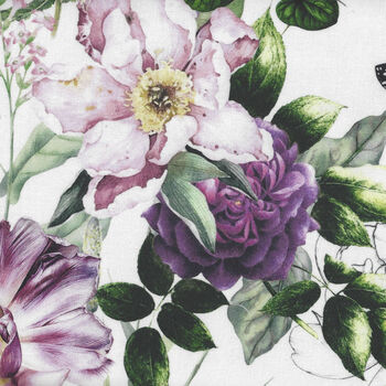 Botanical Charm A Hoffman Spectrum Print Fabric SW5369 Col14 Purple