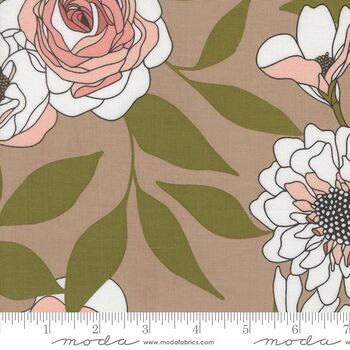 Botany by Alli K Design Ak MODA Cabbage Rose Earth 11550 13 Tan