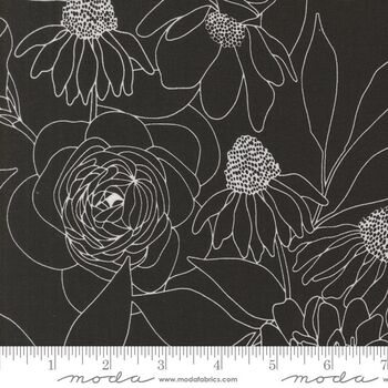 Botany by Alli K Design Ak MODA  Etched Floral Ink 11557 12  Black