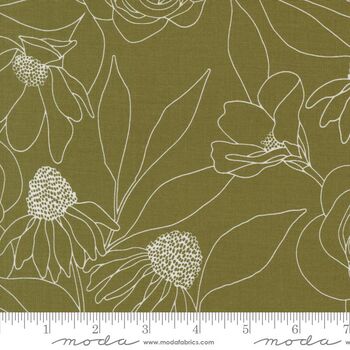 Botany by Alli K Design  MODA  Etched Floral Fern 11557 1 Dark Green
