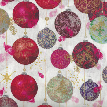 Boules by Laura Lancelle For Stof French 160cm Wide Christmas 87321453White