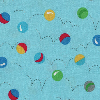 Bounce By Allison Harris For Windham Fabrics Patt51053 Blue Bouncing Balls