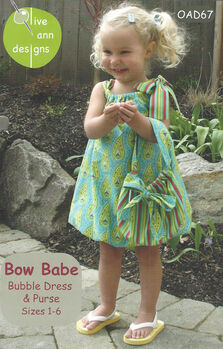 Bow Babe Childs Dress Pattern From Olive Ann Designs OAD67 Sizes 1Through 6