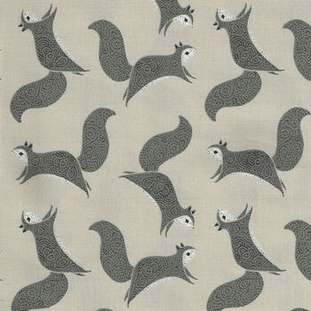 Bramble By Gingiber For Moda Fabrics M48283 14 CreamGreyBlack Squirrels