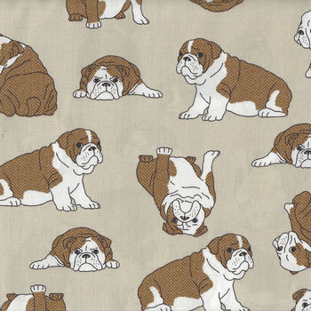 Bulldogs by Sevenberry Japanese Cotton Fabric 850263 Color 2