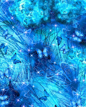 ButterfliesX by Timeless Treasures Digital 108 Wide Quilt Back CD1836 Blue