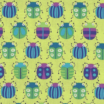 Buzzin Around by Kim Schaefer For Andover Fabrics Style A  Patt 9383 Color G Beetles