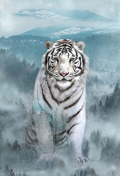 Call Of The Wild Hoffman Spectrum Digital Panel R4564 190 White Tiger Ice Blue 29 x 43