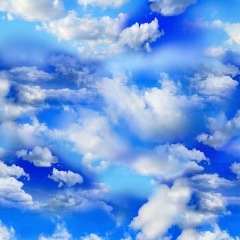 Clouds In A Bright Sky by Timeless Treasures XSKYCD1869 Blue 108 Wide Back