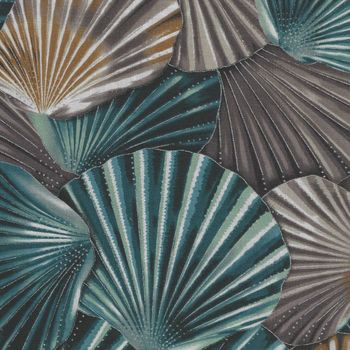Coastal Drift by Hoffman Fabrics Seashells P7622  SeasideSilver