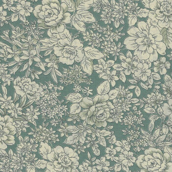 Cosmo Textiles Designed and Printed in Japan Good Taste KP90655C Dusky Teal