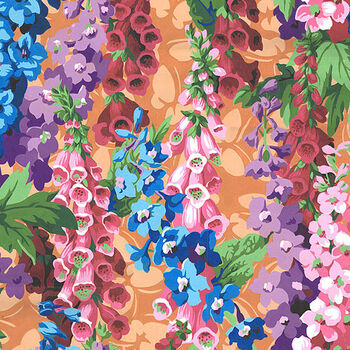Cottage Garden by Snow Leopard Philip Jacobs PWSL139BlueDelphinium and Foxglove