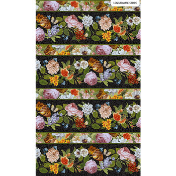 Covent Garden by Deborah Edwards For Northcott Fabric DP23808 Col 99 Floral Border