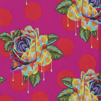 Curiouser And Curiouser By Tula Pink PWTP 161 Painted Roses Colour Daydream