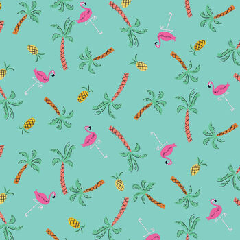 Dashwood Studios Lazy Days by Louise Cunningham Lazy 1755 Aqua Flamingos