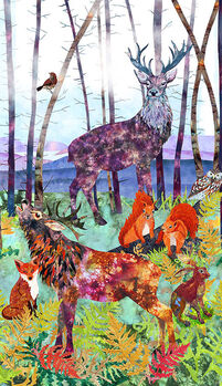 Down In The Woods Digital Panel 24x42 From Blank Textiles 1510P Co66