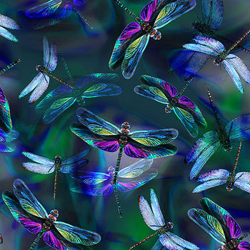 Dragonfly Dream by Hoffman Spectrum Digital Fabric R4629 Colour 324 
