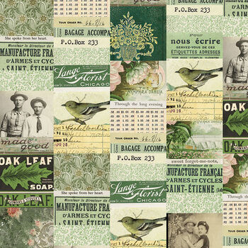 Eclectic Elements by Tim Holtz for Free Spirit Fabrics Palette Green PWTH260Green