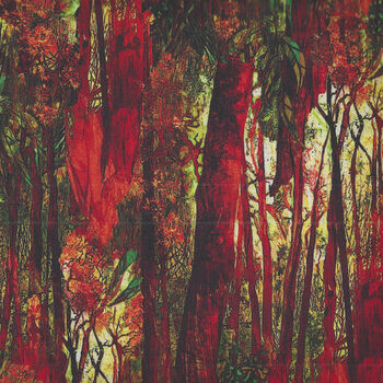 Eucalyptus Hinterland by DeGillett Cox for KK Fabric 3012L Forest Orange