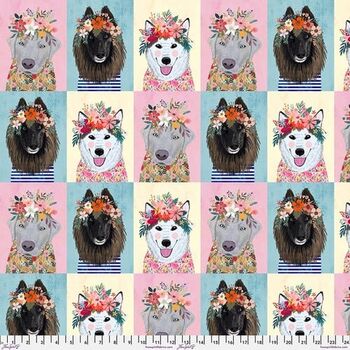 Floral Pets by Mia Charro for Free Spirit PWMC048 More Floral Puppies