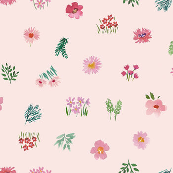 Flower Collection by Bluebell Gray for Lewis and Irene D BG045 C Dancing Petal Pink