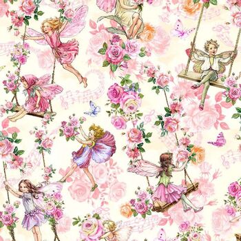 Flower Fairies Spring Songs for Timeless Treasures Patt 12250DDC Garden Swings